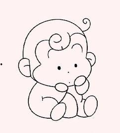 画猴子吃瓜步骤,趣味绘画步骤解析